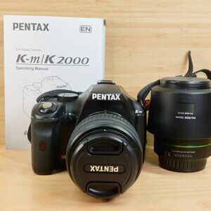 Pentax K-m 10MP Digital SLR Camera Body with 18-55mm & 55-200mm Lenses – Tested